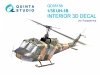 Quinta Studio QD35158 UH-1B 3D-Printed & coloured Interior on decal paper (Trumpeter) 1/35